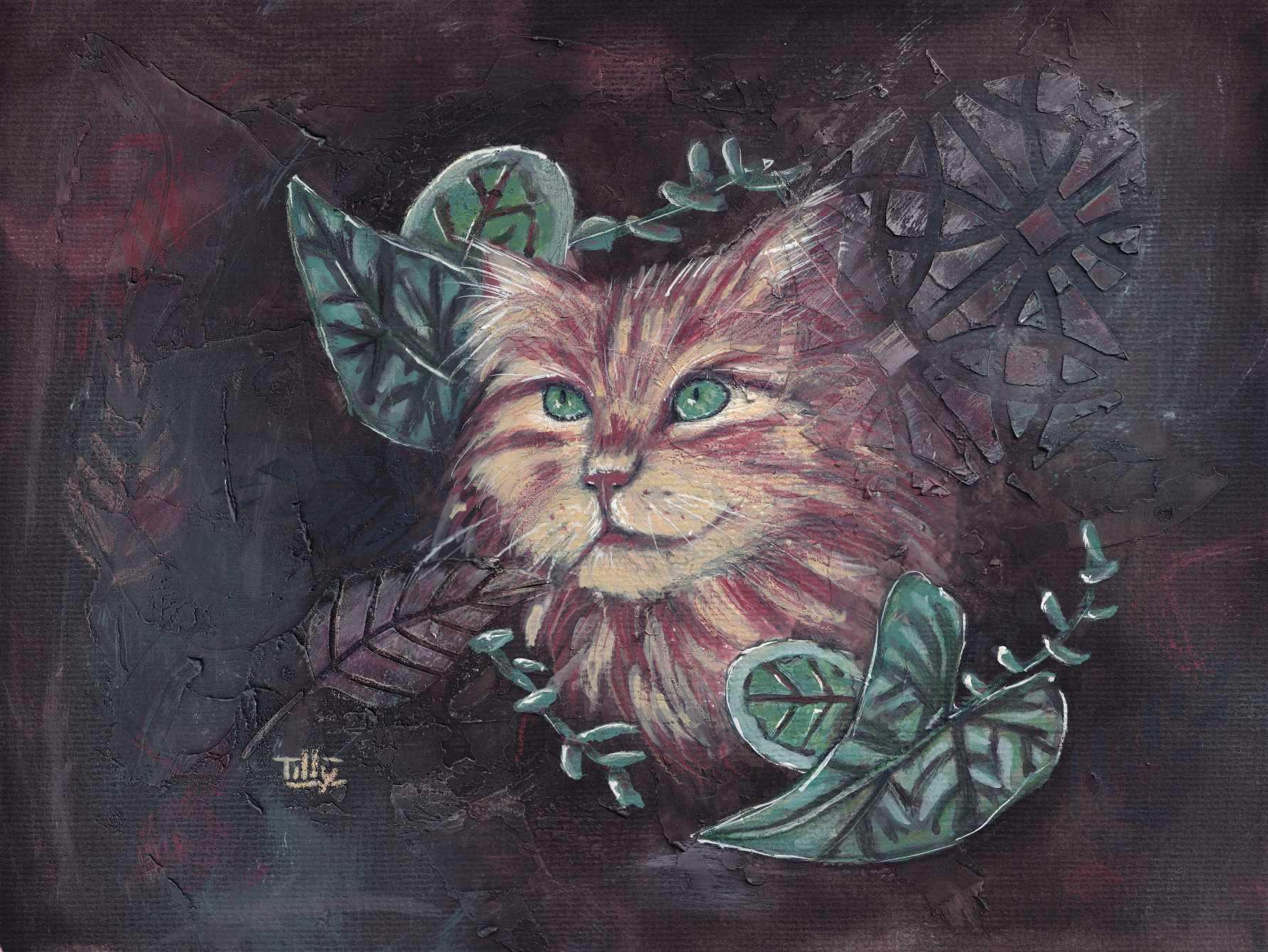 Tableau original "Chat vintage"