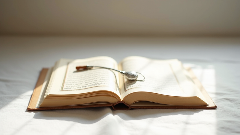 A pen on an opened Quran