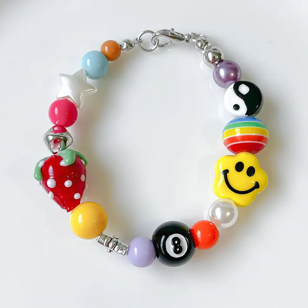 Hình thu nhỏ: Vòng cổ + Vòng tay hạt Dâu Funky