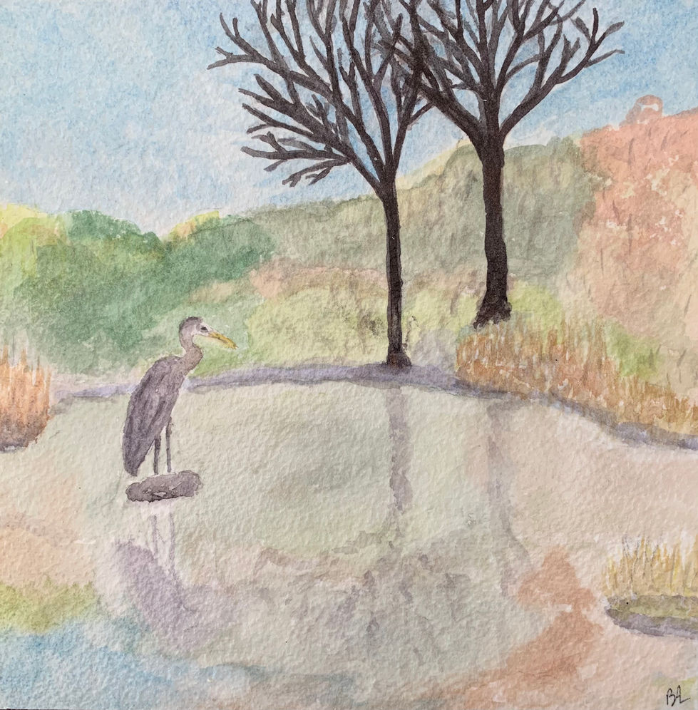 Heron Visit
8" L x 8"H