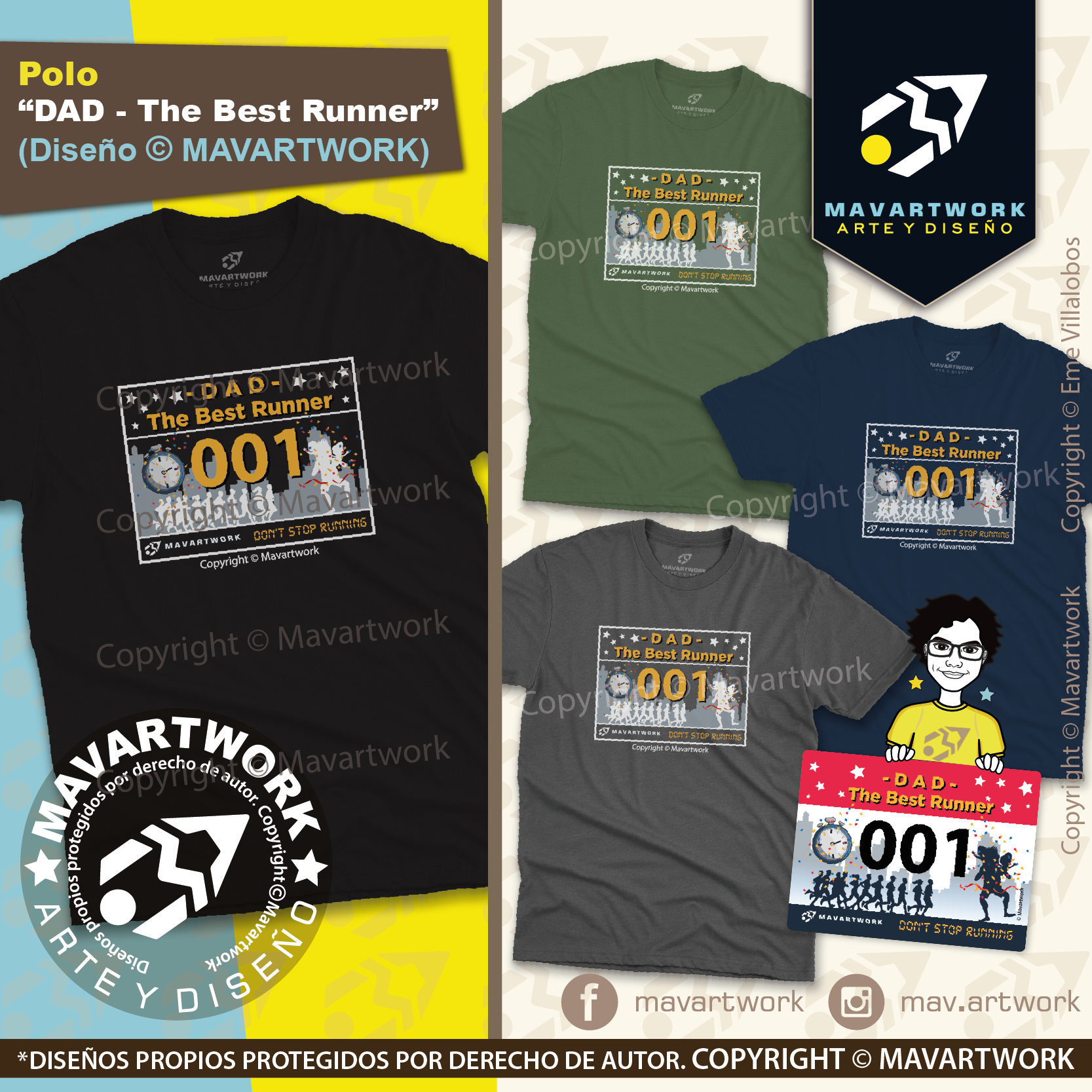 Polo "DAD - THE BEST RUNNER"
