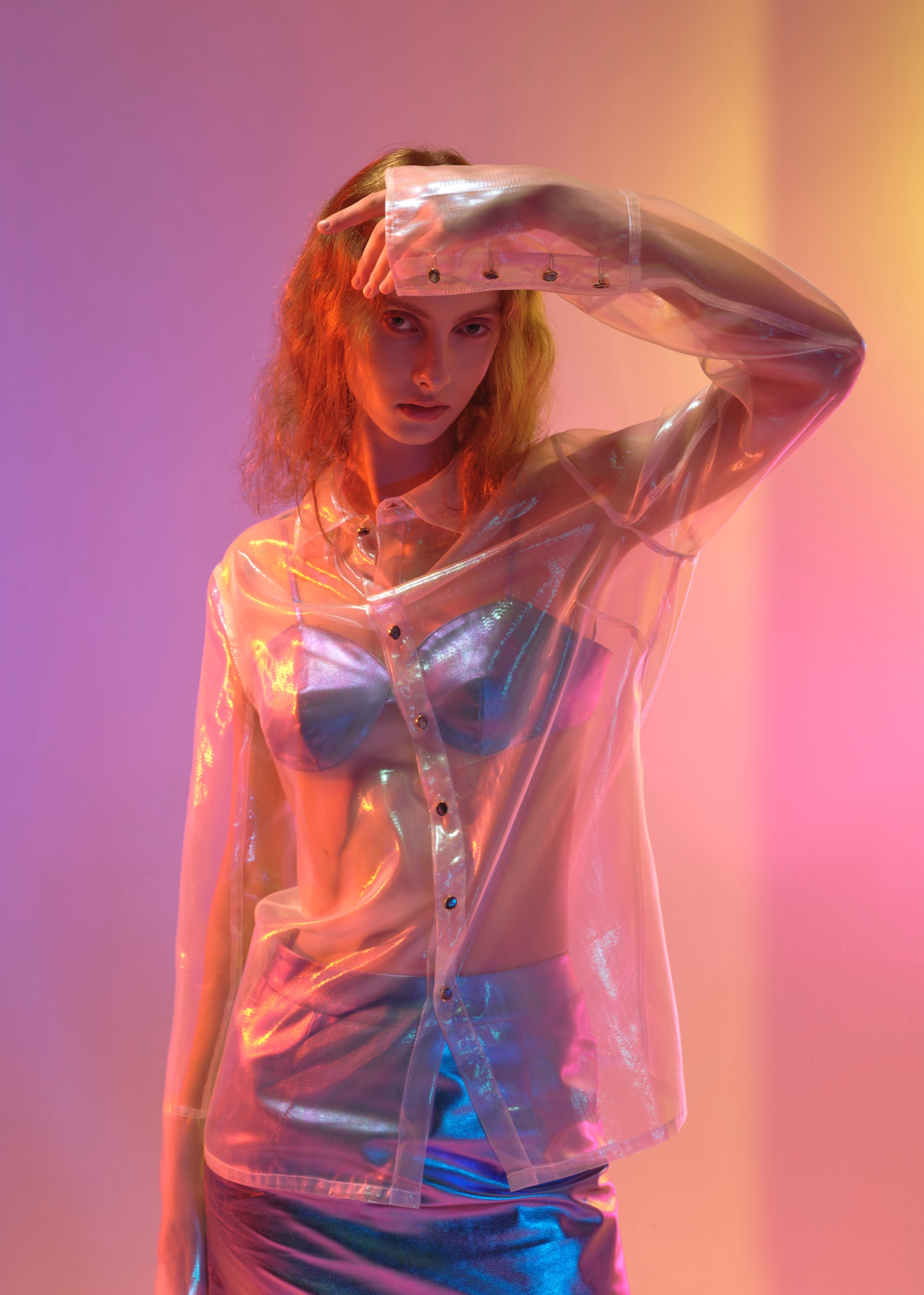 Multicolor Transparent Organza Shirt