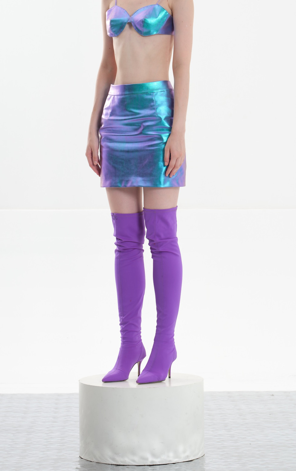 縮圖：Laser Color TPU Leather Skirt