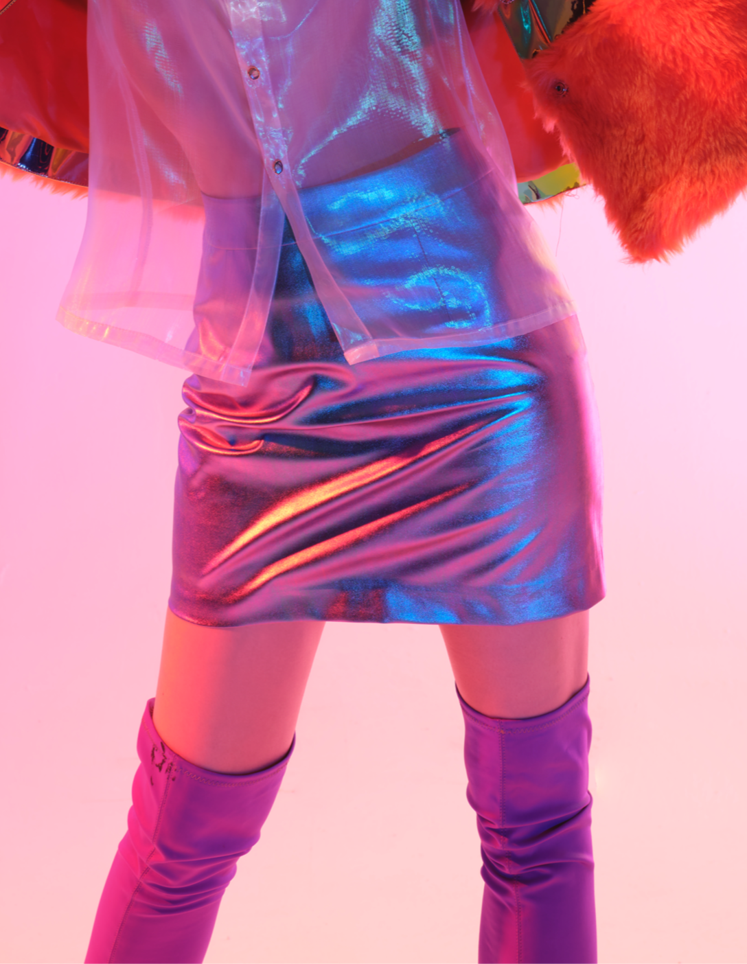 Laser Color TPU Leather Skirt