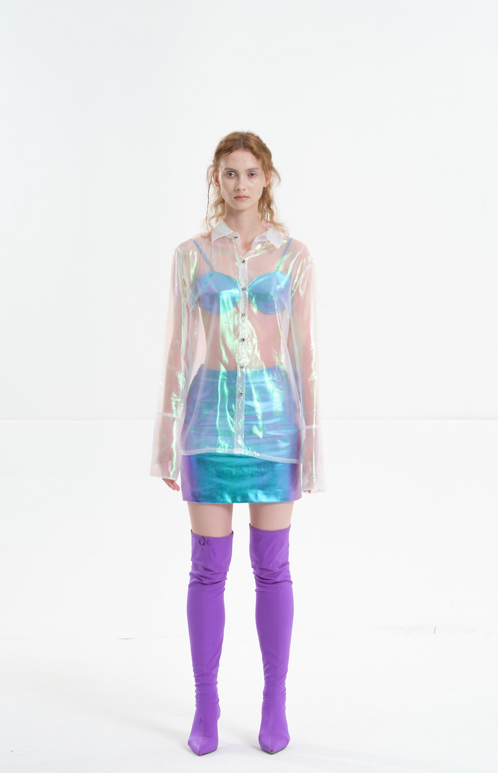 縮圖：Multicolor Transparent Organza Shirt