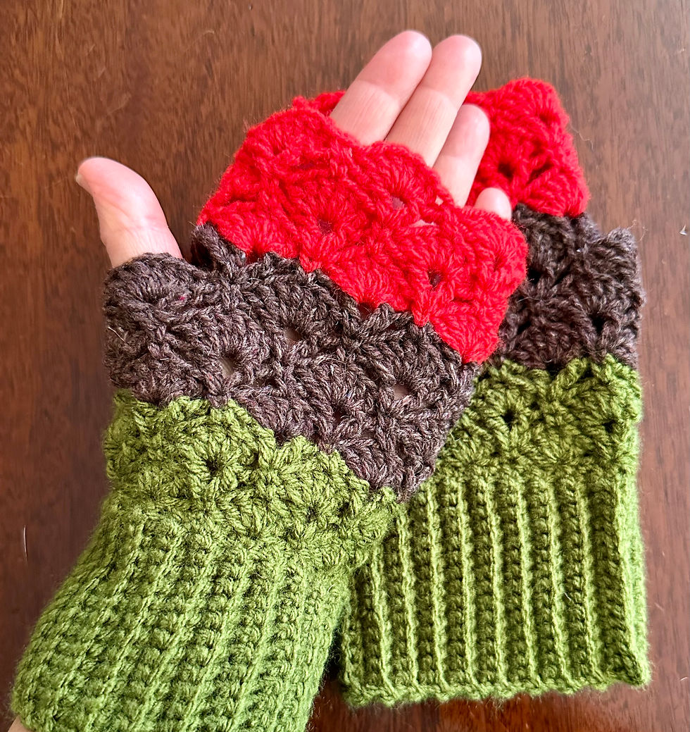 Thumbnail: MEDIUM shell fingerless mittens