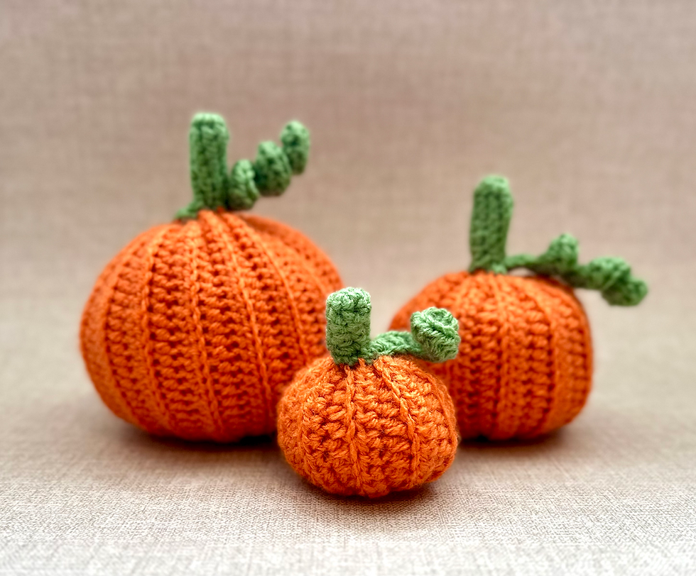 Thumbnail: Set of 3 Crochet Pumpkins