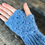 Thumbnail: Shell pattern fingerless mittens