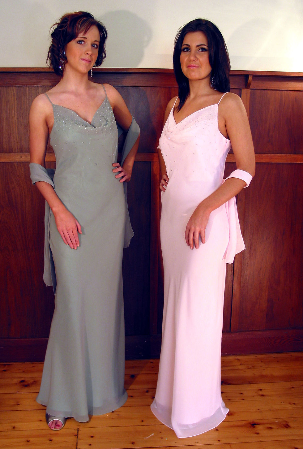 Thumbnail: Size 12 Pale Pink, Long Evening Dress