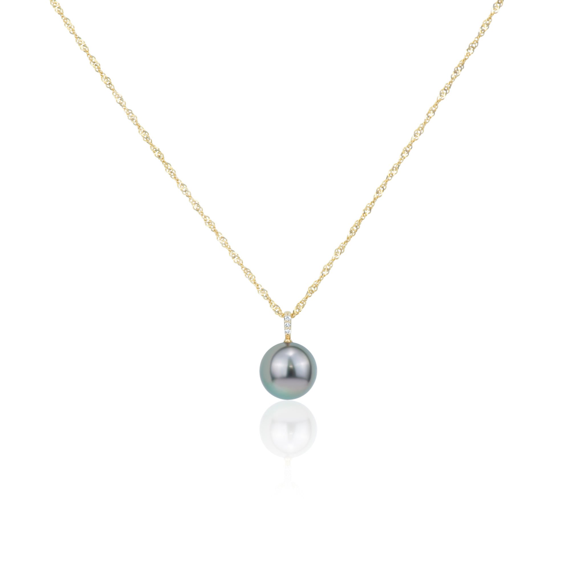 Midnight Current Necklace with dark pearl pendant