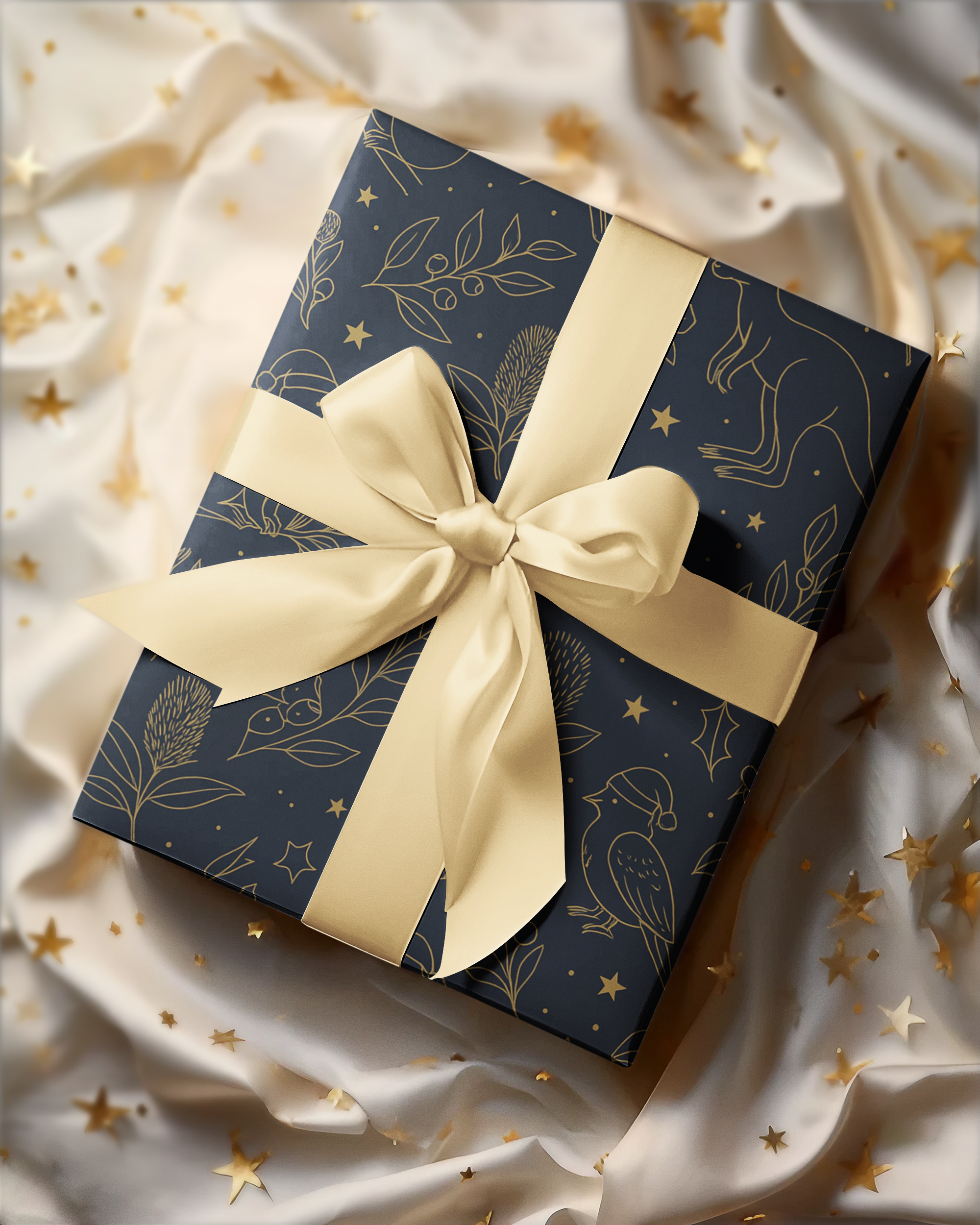 Golden Christmas – Premium Wrapping Paper by ROTIA DESIGNy ROTIA DESIGN