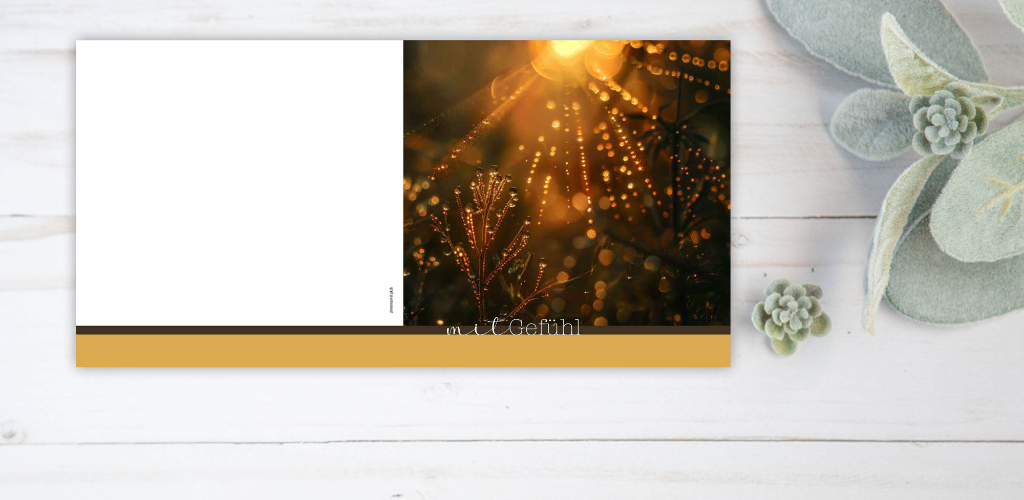 Kondolenzkarte "im Licht der Sonne"