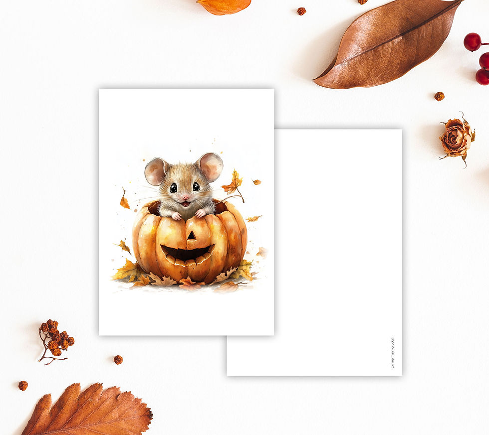 Grusskarte A6 "Hurra, der Herbst ist da!"