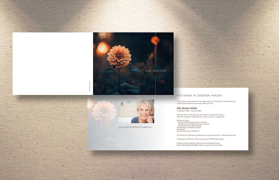 schöne Trauerkarte Druckerei online bestellen