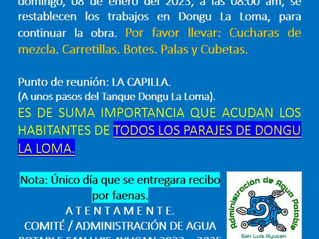 Estimados habitantes de Dongu La Loma.