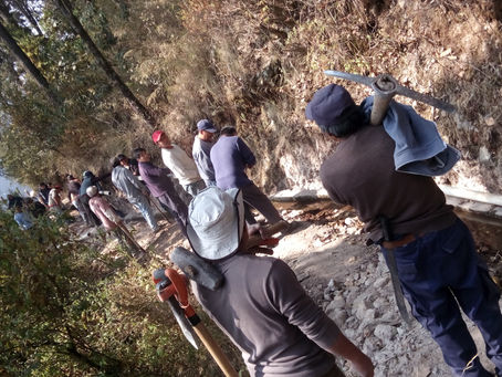 Faenas para la tubería de Mado a la Cañada de Cinte.