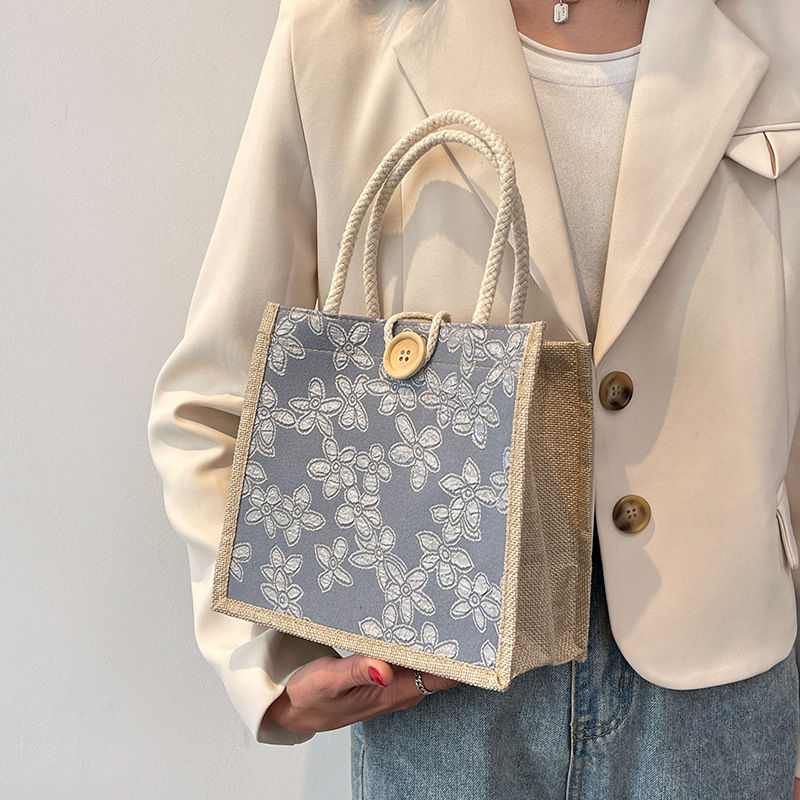 Linen Bags Handbag For Women Shopper Tote Bag Fashion Designer Bag Convenient La