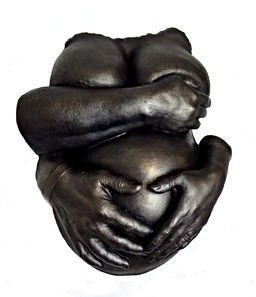 Bronze pregnancy bumps with angel casts, pregnancy castings in the north west and liverpool