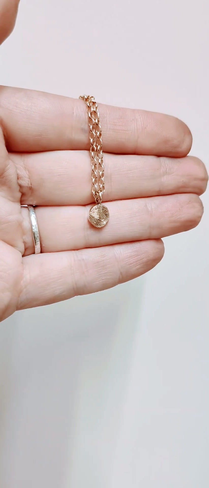 Thumbnail: Dainty Gold Fingerprint Pendant