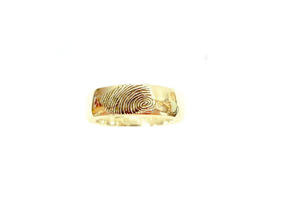 Thumbnail: Wide Gold Fingerprint Rings