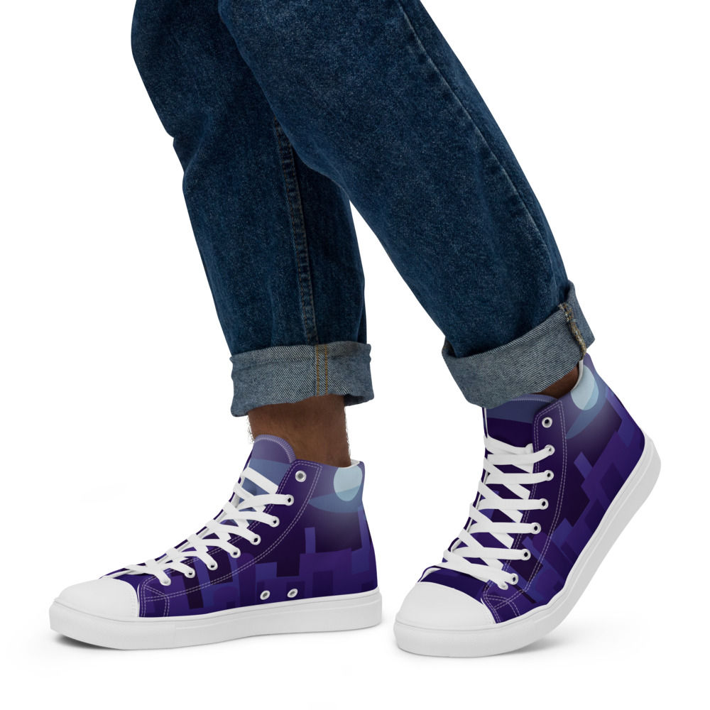 Patrons Night Men’s high top canvas shoes