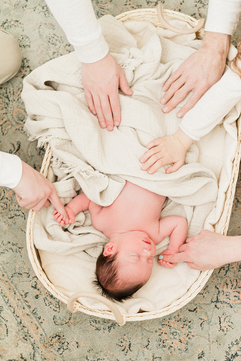 Happy family loves baby