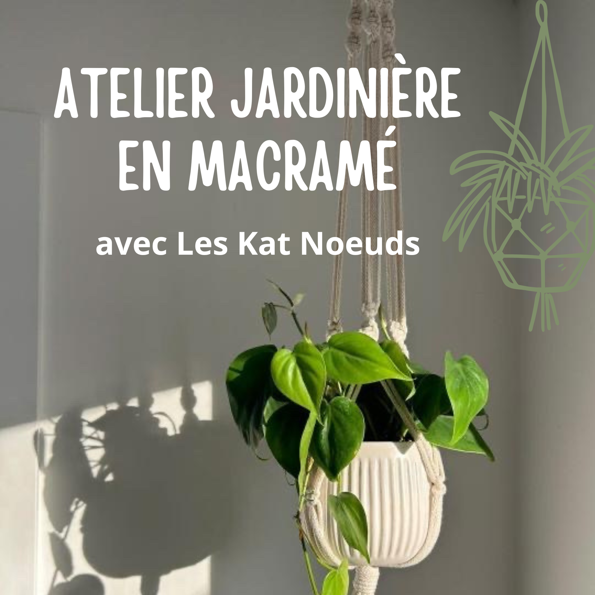 Atelier jardinière en macramé