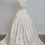 Thumbnail: Back view of vintage Amsale ball gown wedding dress on a dress form