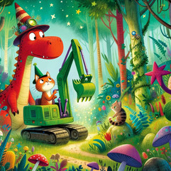 kreslený červený dinosaurus