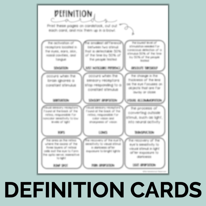 Thumbnail: Sensation & Perception Bingo