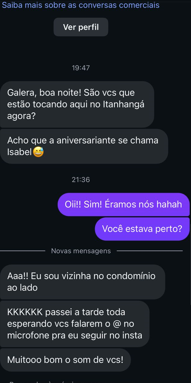 elogios no instagram