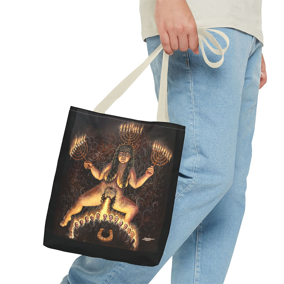 Thumbnail: “The Fire Dancer” &  “Shabbat Shalom” Tote Bag