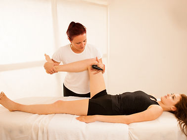 Physiotherapist doing Tecar therapy in a patient