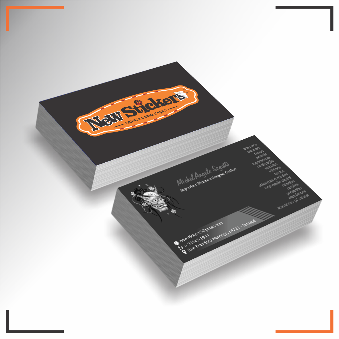 Cartão de Visita Couchê 300gr 90x50mm - 4x1 Cores 1000 Unidades