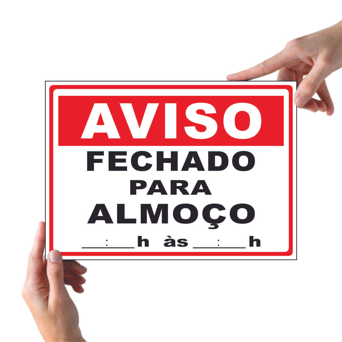 Placa de Sinalização Fechado Para Almoço Sinalética PL008