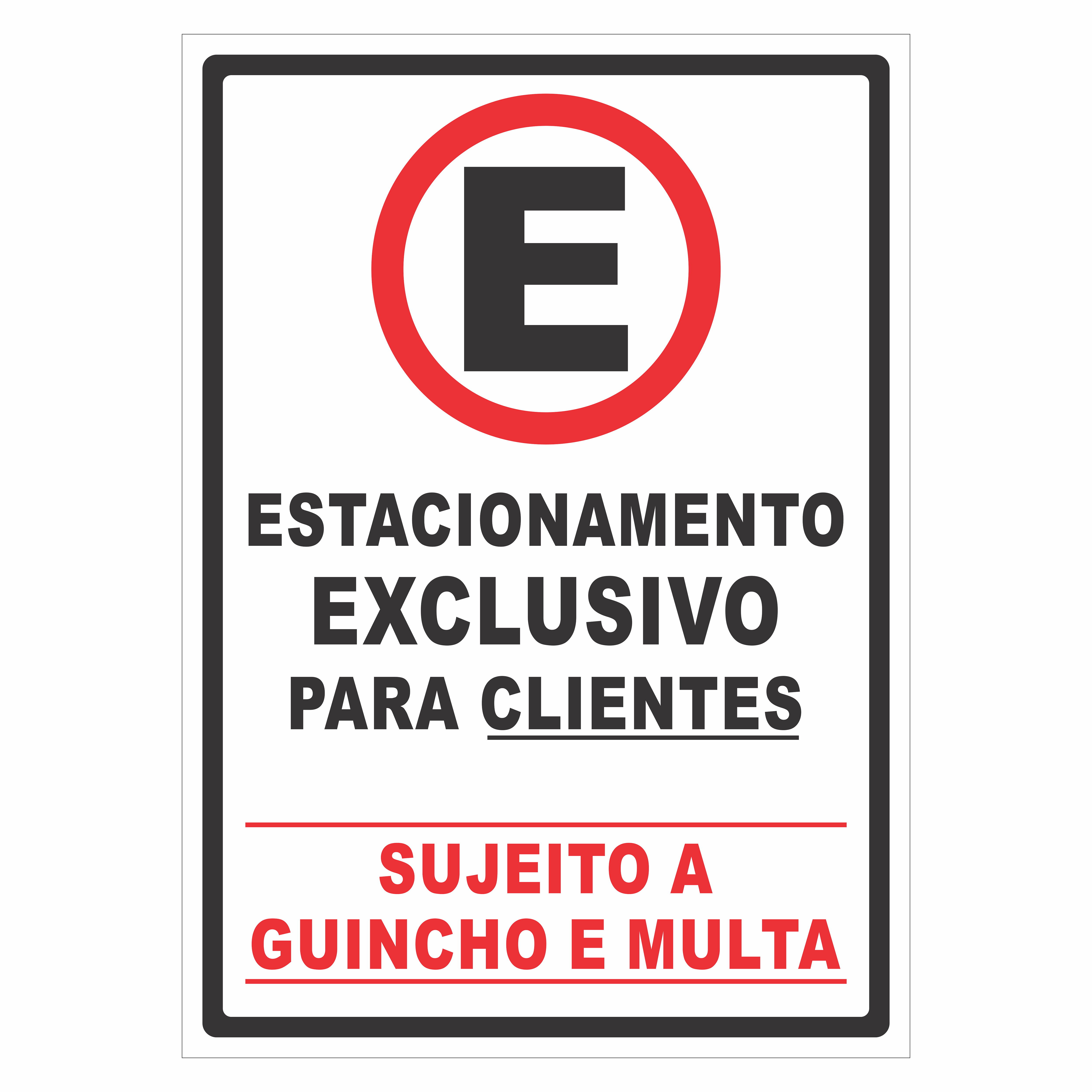 Placa de Sinalização Estacionamento Para Clientes Sinalética PL048