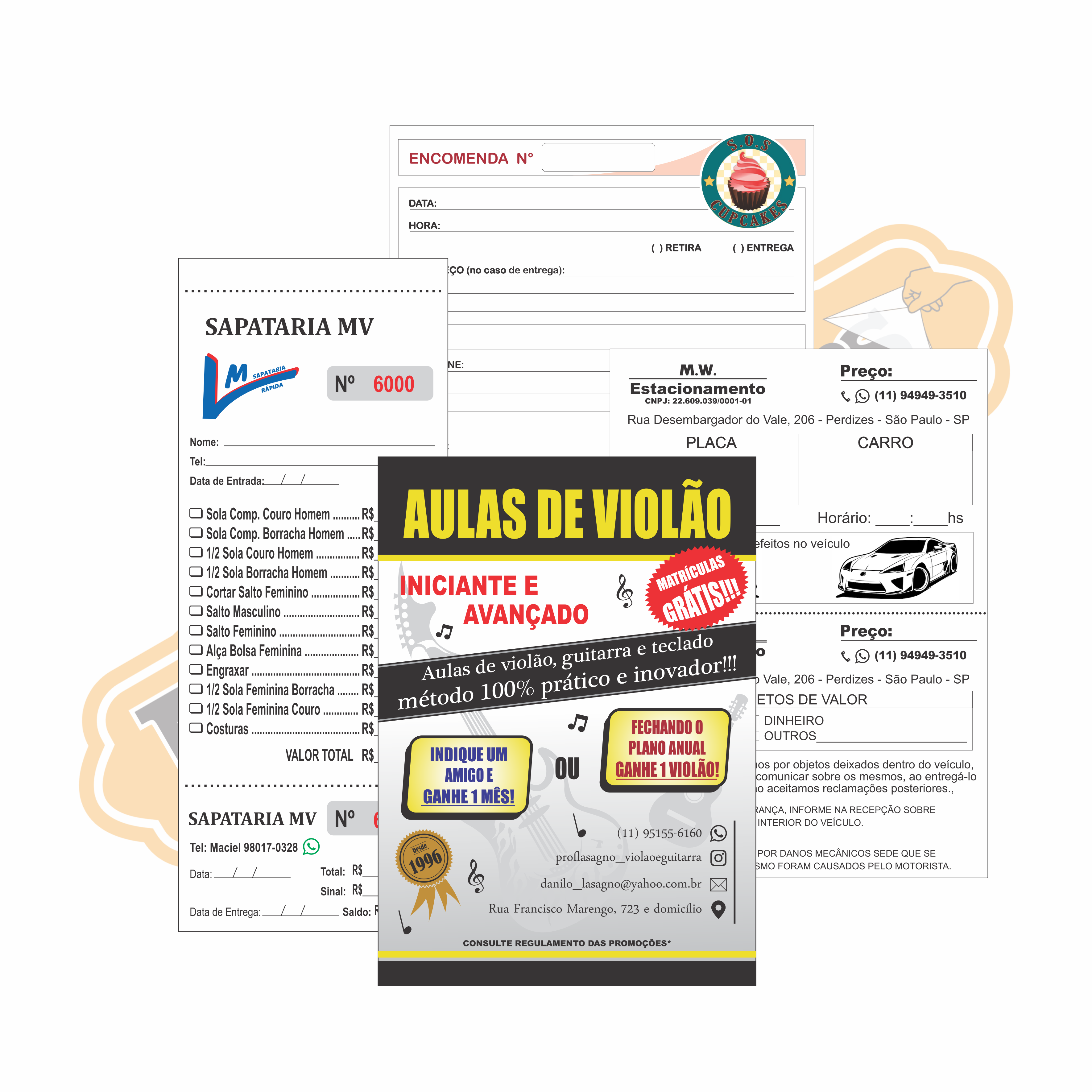 Bloco de Pedido 4x0 cores 100x250mm