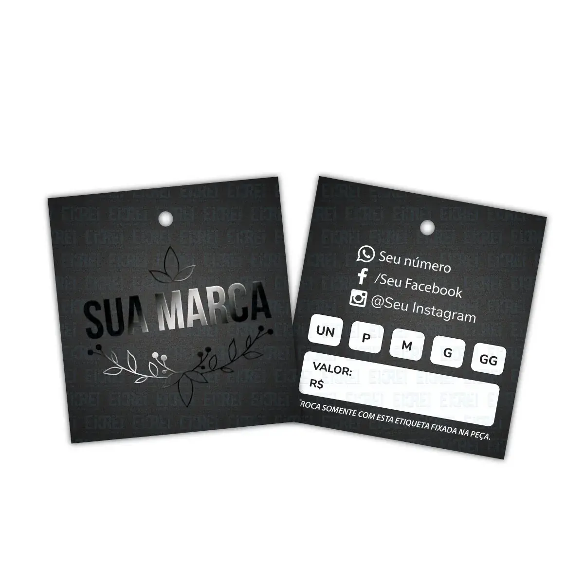Tag Comercial 4x1 Cores 5x9cm Laminado 3mm
