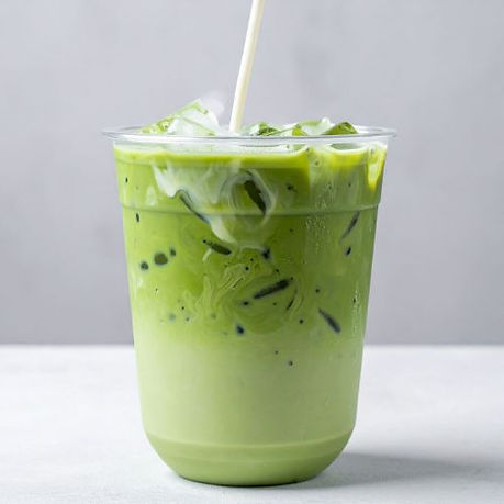 Matcha latte in a glass