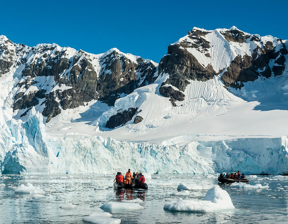 zodiac cruising in Antarctica