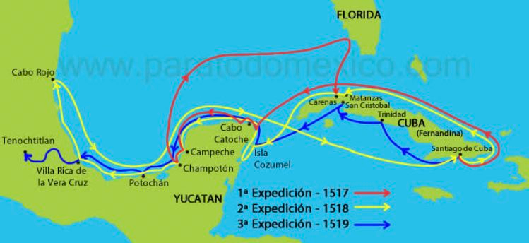 1. Expediciones hacia América.