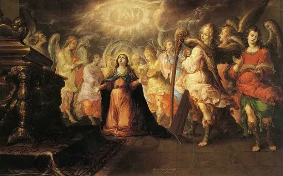 La pintura nacional inició en la Nueva España con Cristóbal de Villalpando.