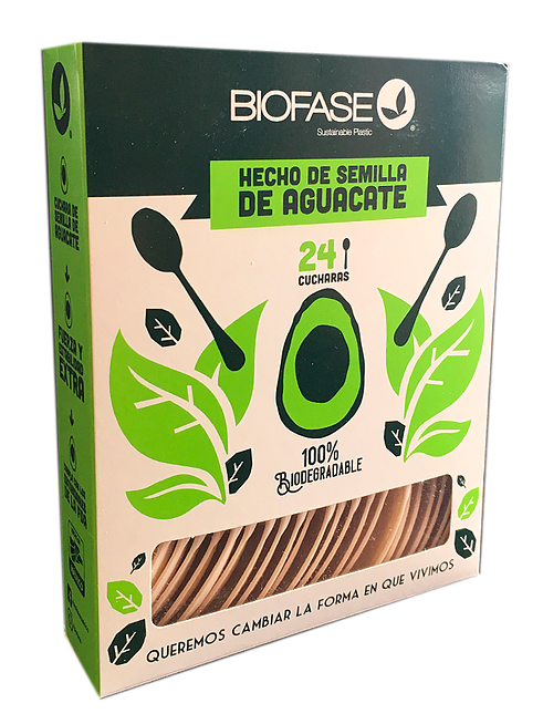 Cuchara Biodegradable elaborada a base de Biomasa de Hueso de Aguacate
