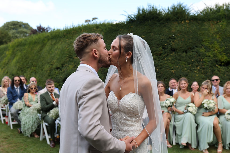 First kiss as Mr & Mrs