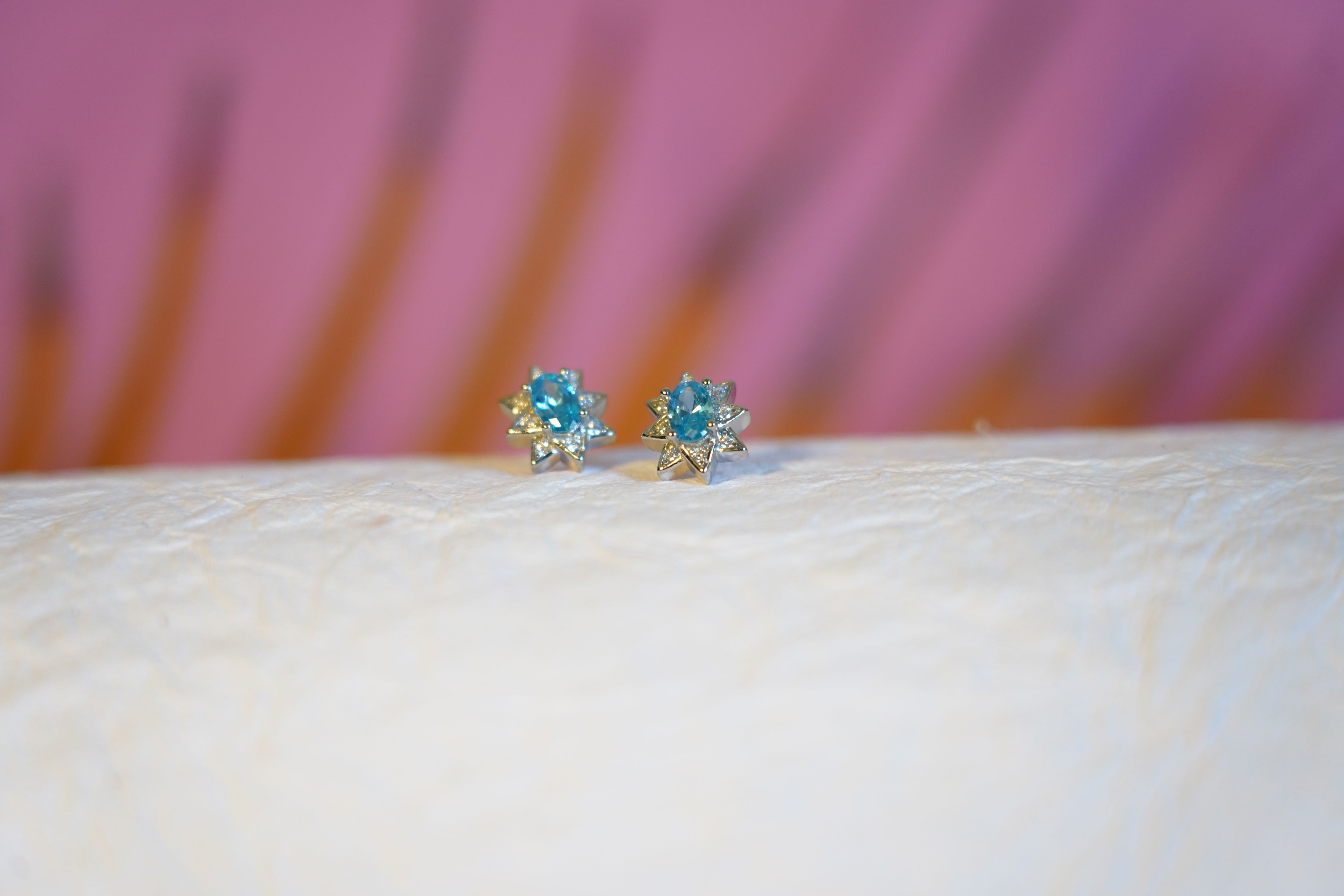 Blue stone star studs 