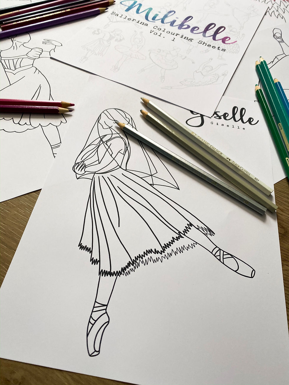 Thumbnail: Ballerina Colouring Sheets Vol.1