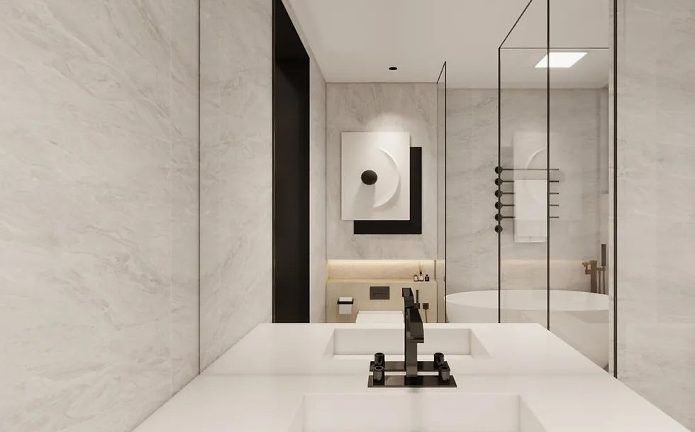 minimalist bathroom sintered stone