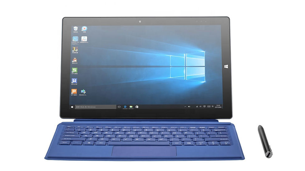 Thumbnail: Laptop with blue keyboard and Windows screen