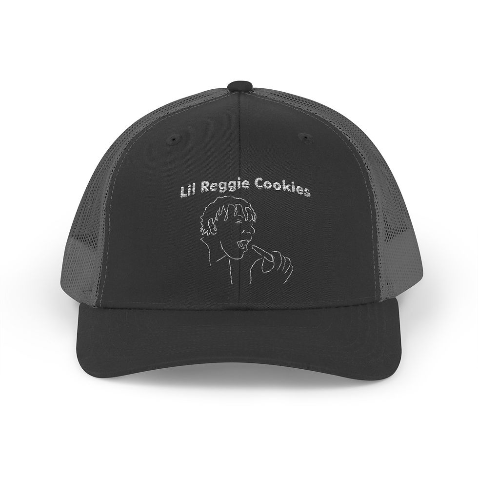 Thumbnail: Lil Reggie Cookies Snapback Trucker Cap - Fun & Stylish Hat for Cookie Lovers