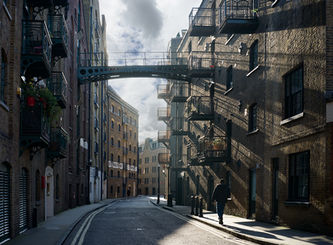 Shad Thames Street Warehouses beside the River Thames